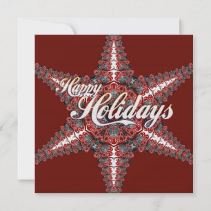 Convites Feliz Natal Estrela Festiva Vermelha