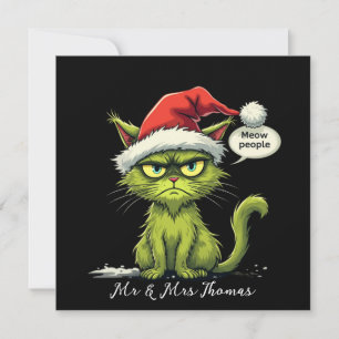 Convites Feliz Natal "Ew Pessoas" Amantes de Gato Feliz