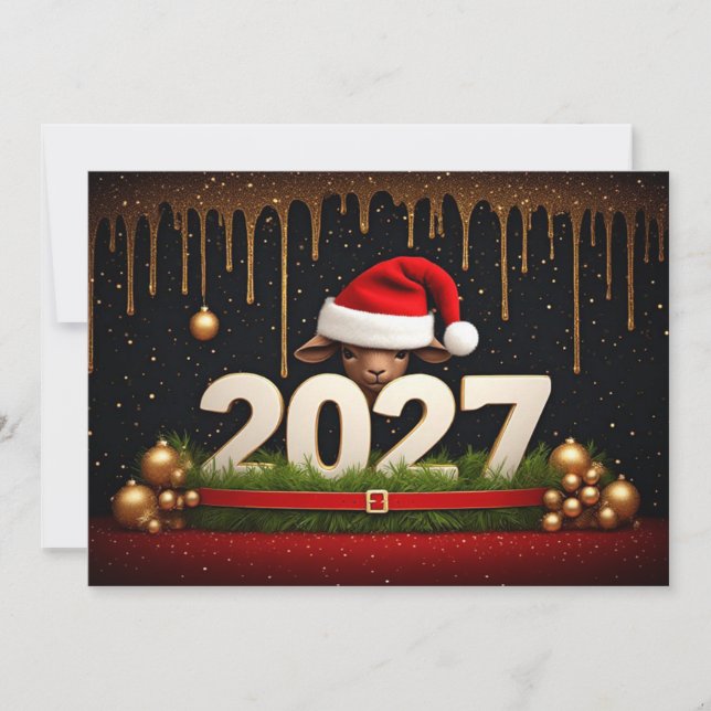 Convites Feliz Natal & Feliz Ano Novo 2027 (Frente)