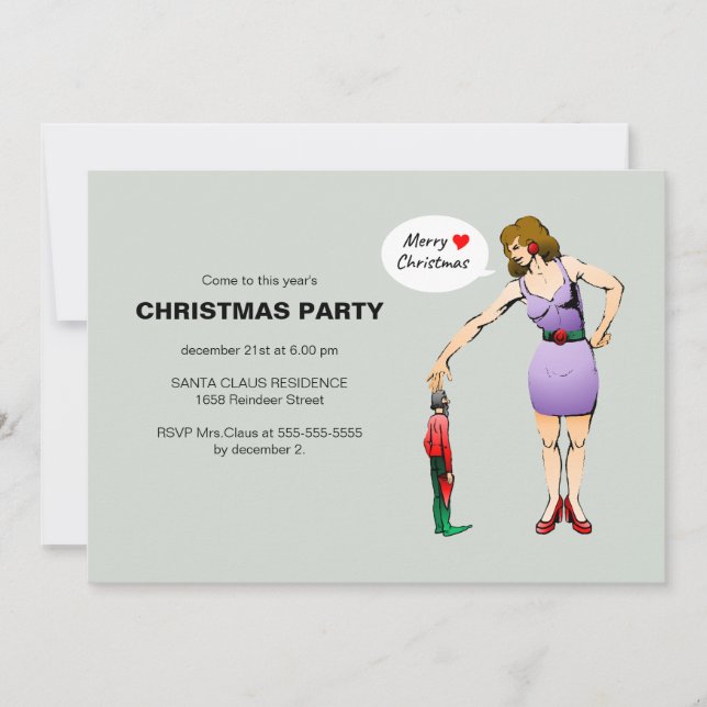 Convites Feliz Natal Festa do Elf Pequeno (Frente)