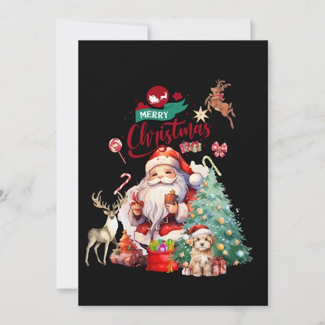 Convites Feliz Natal Festivo 2024 Papais noeis (Frente)