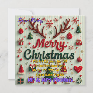 Convites Feliz Natal Festivo Personalizado