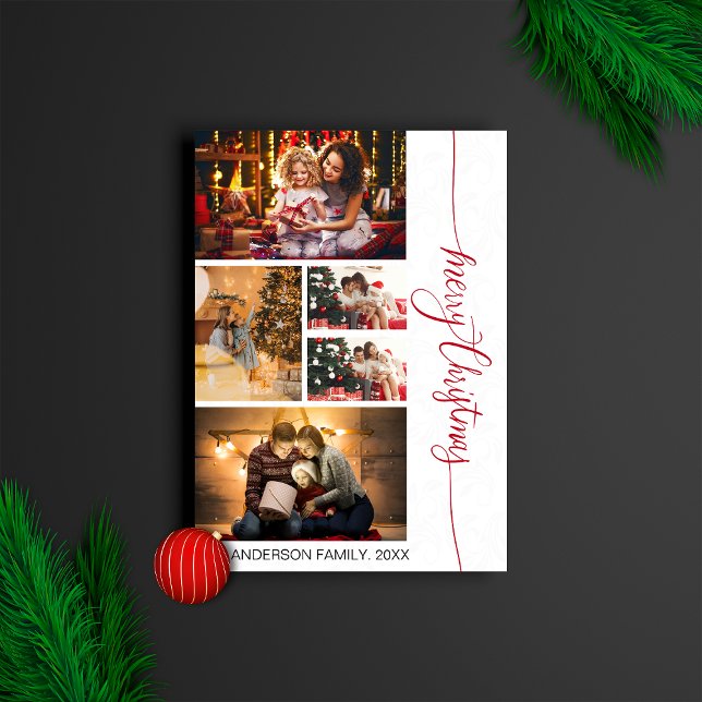 Convites Feliz Natal Foto da Família Elegante Moderna (Criador carregado)