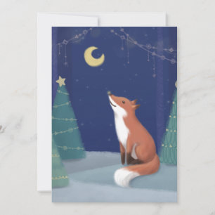 Convites Feliz Natal: Fox Illustration Art