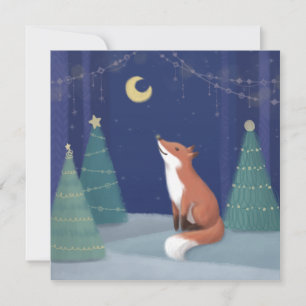 Convites Feliz Natal: Fox Illustration Art
