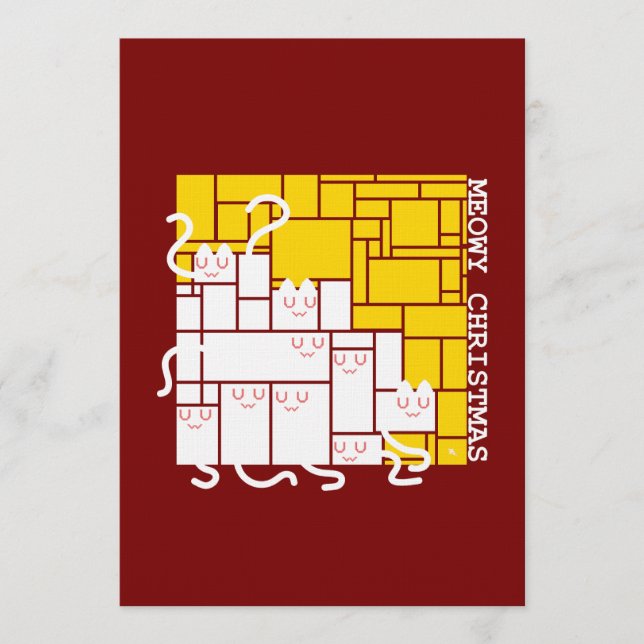 Convites Feliz Natal Gatos Quadrados (Frente)