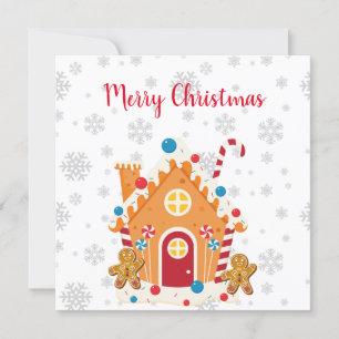 Convites Feliz Natal Gingercake House com pão de Gingerpão