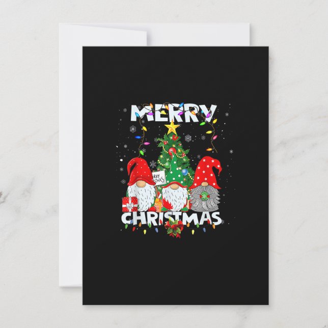 Convites Feliz Natal Gnomo Shirt Família Engraçada Xmas Kid (Frente)