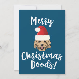 Convites Feliz Natal Goldendoodle Divertido Cachorro Golden