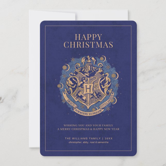 Convites Feliz Natal | HOGWARTS™ Crest (Frente)