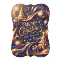 Feliz Natal Hora Dourada Geométrico Elegante
