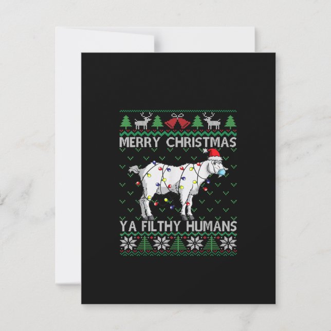 Convites Feliz Natal Humanos Imundos Cabra Natal Feio (Frente)