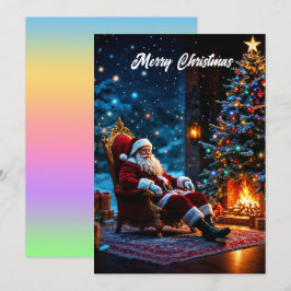 Convites Feliz Natal inverno festivo mágica do Papai Noel