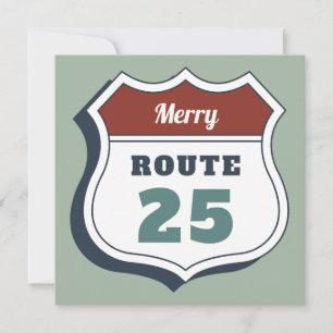 Convites feliz natal julho rota 25 sinal de viagem vintage