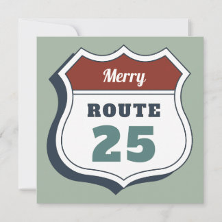 Convites feliz natal julho rota 25 sinal de viagem vintage