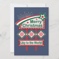 Feliz Natal - Marquee Retro - Alegria ao Mundo