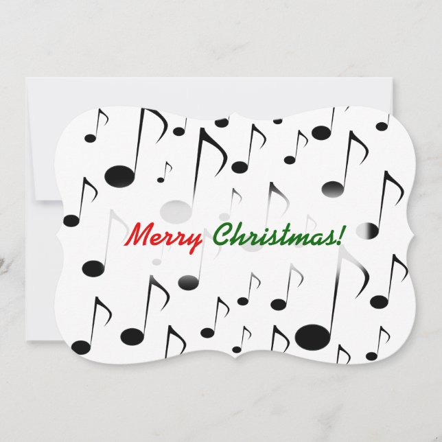 Convites Feliz Natal! + Muitos padrões de notas musicais (Frente)