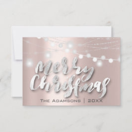 Convites Feliz Natal Nome Fotografia Cinza Luzes de Cinza