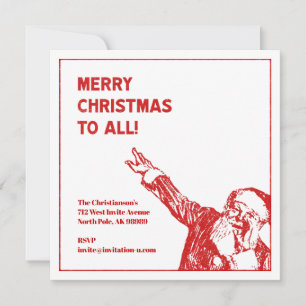 Convites Feliz Natal Para Todo Papai Noel Pondo Vermelho