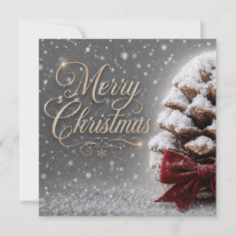 Convites Feliz Natal Pinha Coberta de Neve