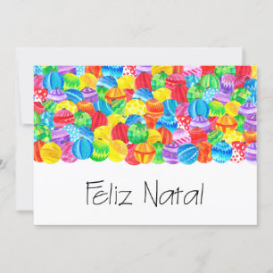 Convites Feliz Natal Português, aquarela