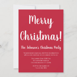 Convites Feliz Natal, Red e White Christmas Party