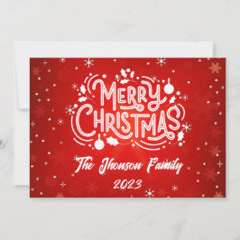 Convites Feliz Natal Red Winter Snowflakes