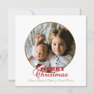 Convites Feliz Natal Script Poinsettia Monograma