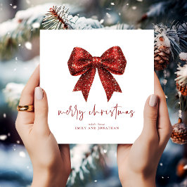 Convites Feliz Natal Vermelho Arco de Coquetes Vermelho Bra