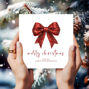 Convites Feliz Natal Vermelho Arco de Coquetes Vermelho Bra