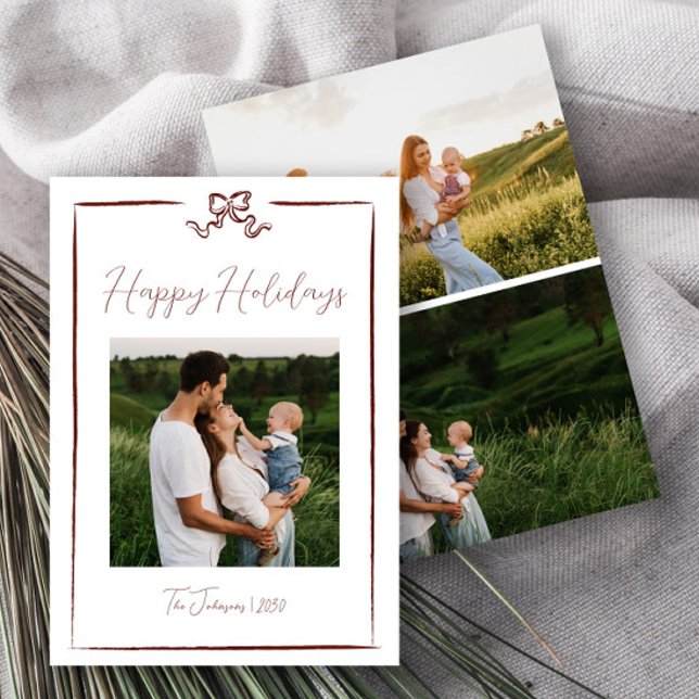 Convites Feliz Natal Vermelho Desenho Arco Três Foto (Criador carregado)