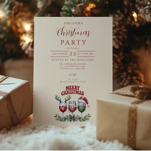 Convites Feliz Natal Vinho