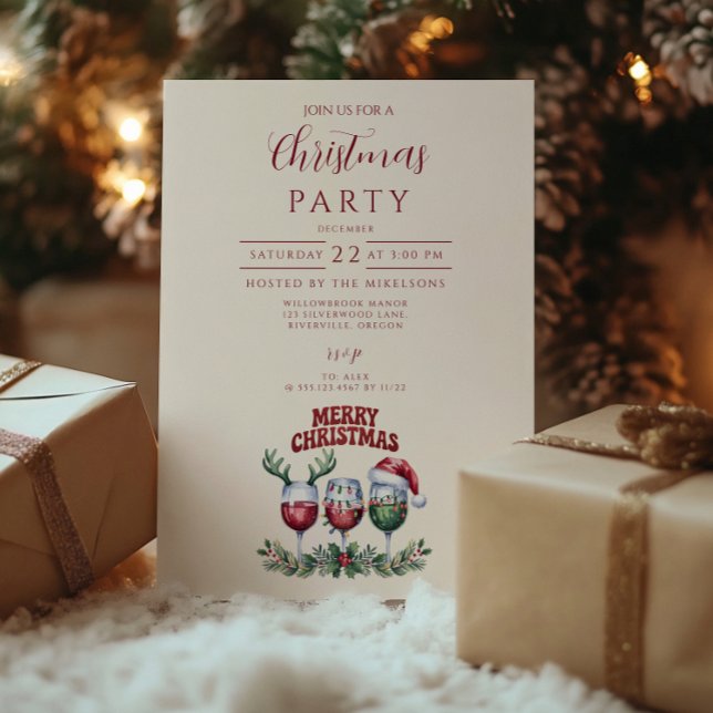 Convites Feliz Natal Vinho (Criador carregado)