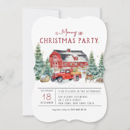 Convites Feliz Natal | Vintage Red Truck Holiday Party
