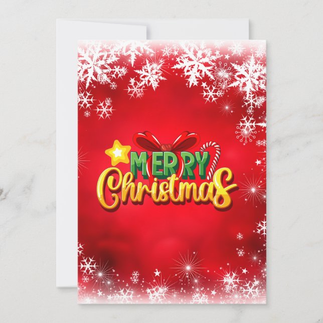 Convites Feliz Natal Xmas Red Green Dourado Amor de Férias (Frente)