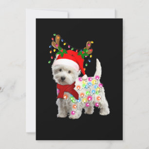 Convites Feliz Natal Xmas Westie Cachorro Rena Fantasia
