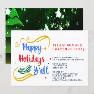 Convites Feliz Natal Y, Design de Natal Engraçado, PRSG