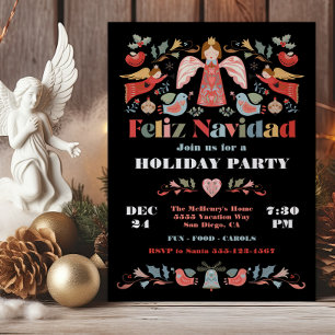 Convites Feliz Navidad Anjo Festa de Natal Mexicana