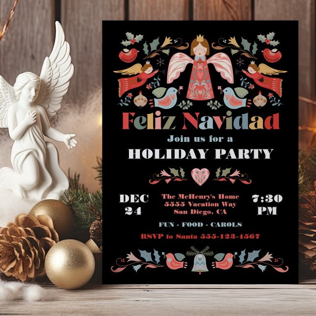 Convites Feliz Navidad Anjo Festa de Natal Mexicana (Criador carregado)