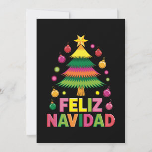 Convites Feliz Navidad Árvore de Natal Espanhol Feriado Xma