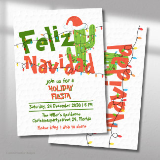 Convites Feliz Navidad Cacto Fofo Natal Divertido Festa de