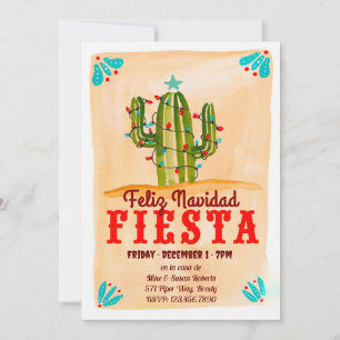 Convites Feliz navidad Fiesta Cactus em Chalkboard Invitati