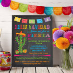 Convites Feliz navidad Fiesta Cactus em Quadro de Quadrinho<br><div class="desc">Ole',  Celebre o estilo mexicano de Natal com este convite colorido e divertido de natal Feliz Navidad com um cacto decorado com luzes de natal e sombrero. Possui um banner colorido Papel Picado contra um fundo de quadro-pessoal. Ilustração desenhada à mão por McBooboos</div>