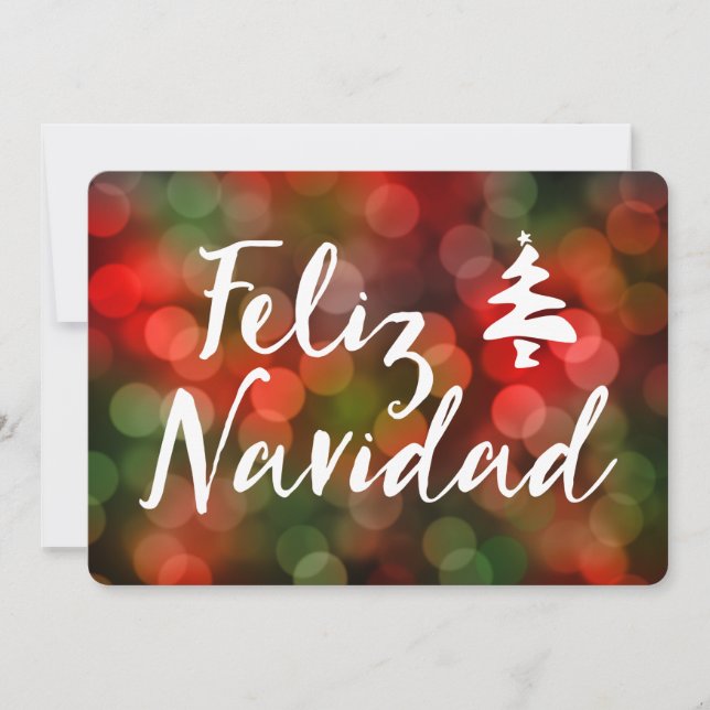 Convites Feliz Navidad (luzes bokeh) (Frente)