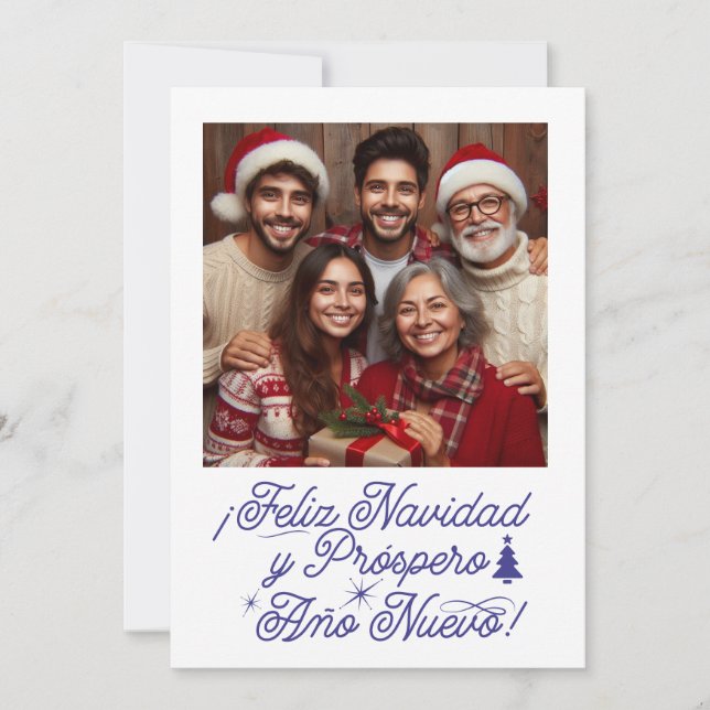 Convites Feliz Navidad y Próspero Año Nuevo con Foto (Frente)
