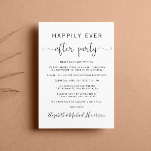 Convites Feliz nunca após a Recepção de casamento de código