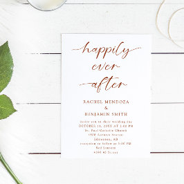 Convites Feliz Nunca Depois De Casar Boho Script Elegante