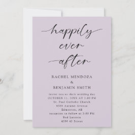 Convites Feliz Nunca Depois De Casar Escrita Roxo Elegante
