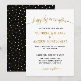 Convites Feliz Nunca Depois De Um Dourado Casamento De Scri