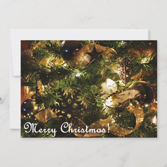 Convites Feliz Ouro de Natal Borboleta (Frente)